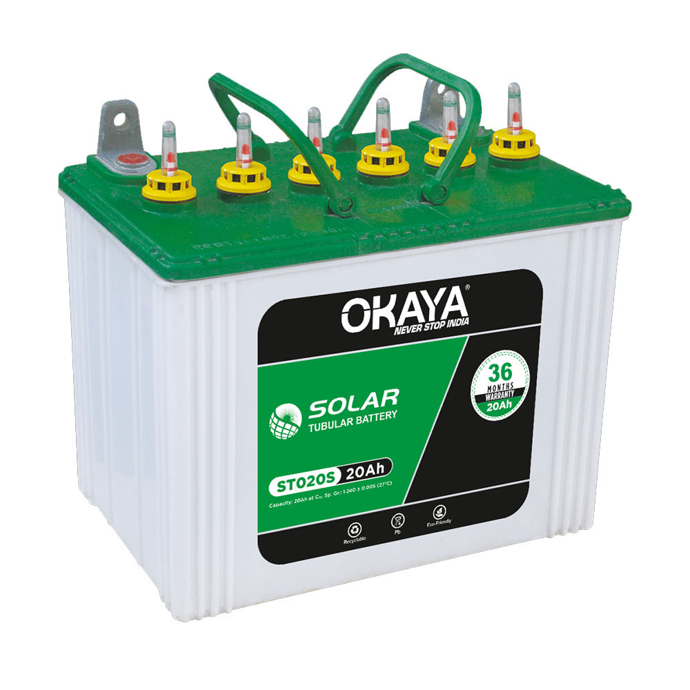 Okaya Solar Tubular Battery -ST 020S 12V/20Ah-240W/20AH
