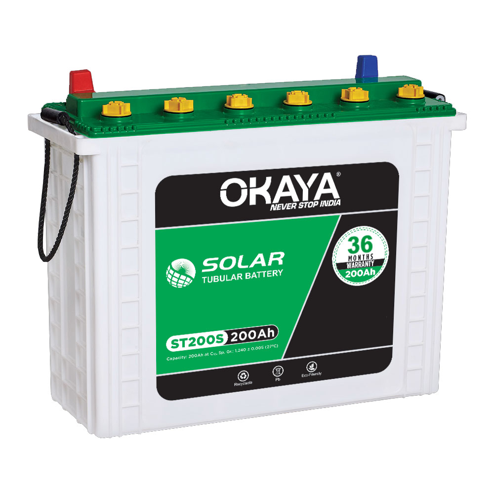 Okaya Solar Tubular Battery - ST 200H 12V/200Ah-2400W/200AH