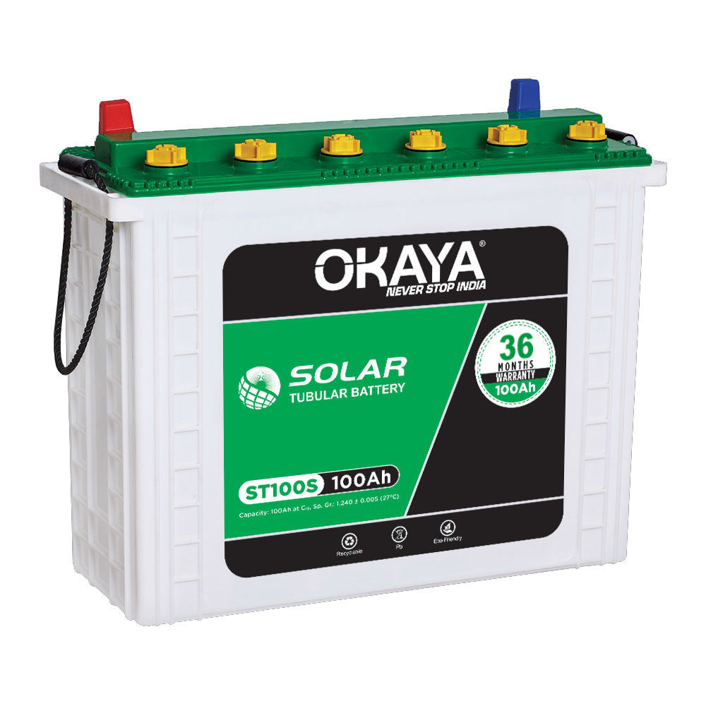 Okaya Solar Tubular Battery -ST 100S 12V/100Ah-1200W/100AH