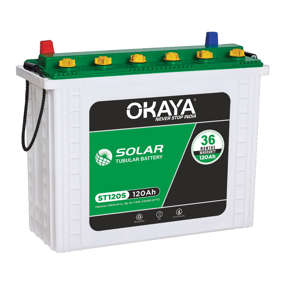 Okaya Solar Tubular Battery -ST 120S 12V/120Ah-1440W/120AH